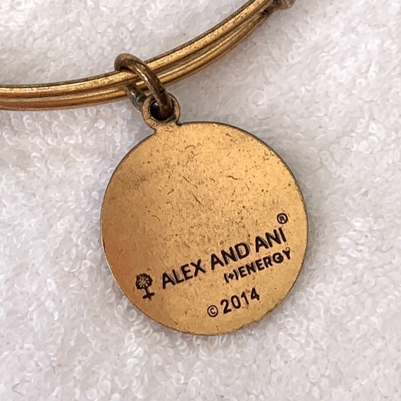 Alex and Ani Like A Daughter Charm Bracelet Gold Finish Expands 2”- 3.5” - Picture 4 of 4